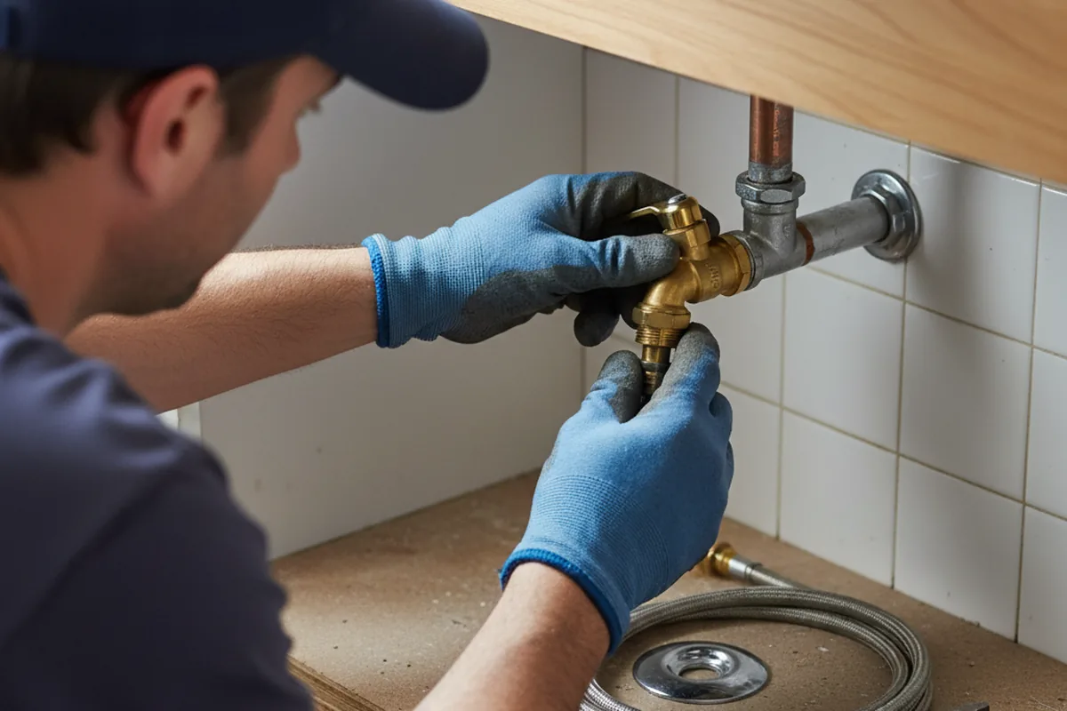 Shutoff valve and fitting work during Emergency Plumbing in West Van Lear